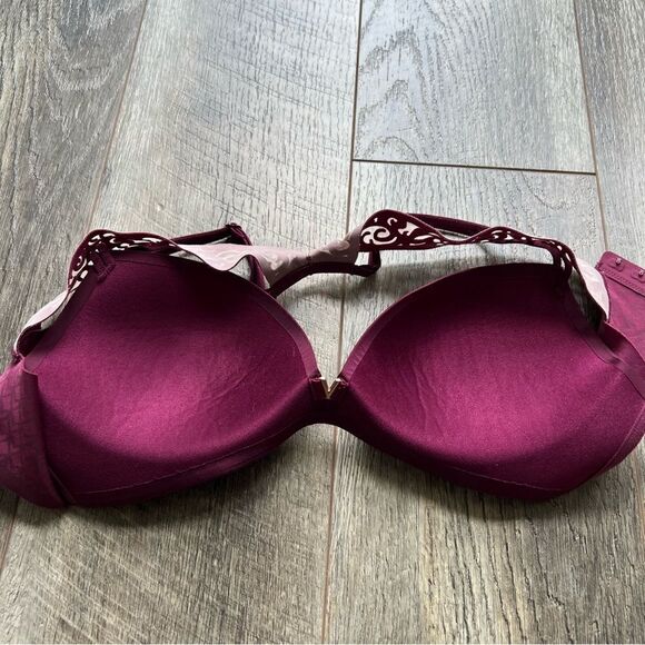 Victoria’s Secret Sexy Illusions Padded Wireless Bra Burgundy Maroon Racerback - Picture 6 of 10